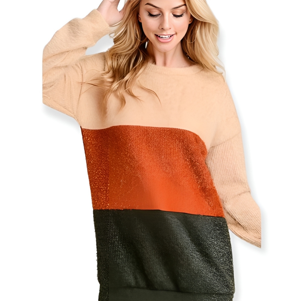 Multicolored Contrast Sweater